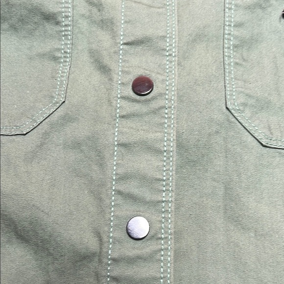 Vans military Green snap Button-Up long sleeve collared Shirt size medium - Picture 9 of 16